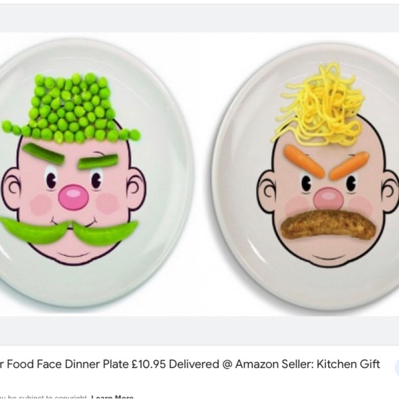 Food Face Child's Plate. Great for a Picky Eater. - Picture 4 of 6